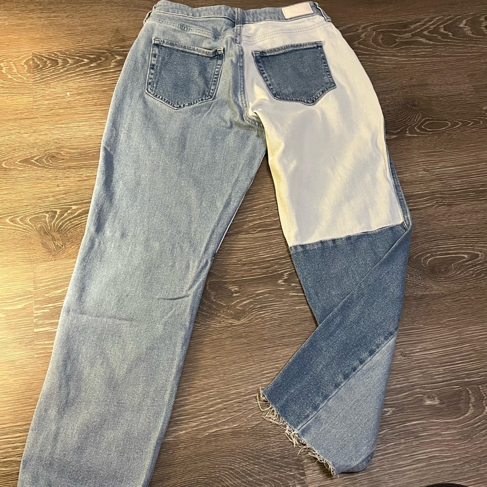 SOLD on DePop Hollister Curvy High-Rise Color Block Mom Jeans